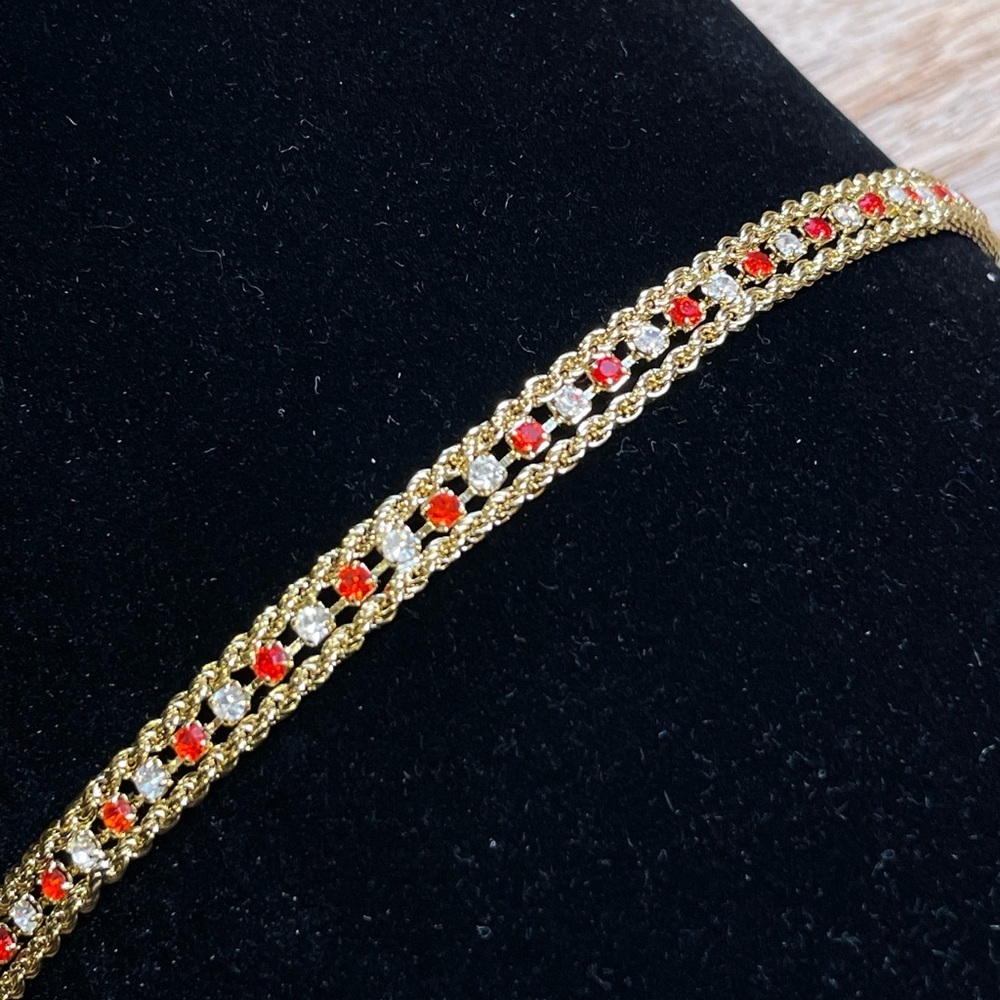 Vintage Deadstock 10KT Gold Filled Bracelet with Prong Set Quartz Crystals - Picture 7 of 7